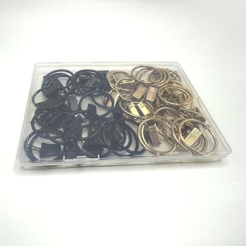40 Pack Metal Curtain Rings with Clips, Curtain Clip Rings Hooks for Hanging Drapery Drapes Bows, Curtain Rod Rings 1.4 inch Interior Diameter (Gold) in Saudi Arabia