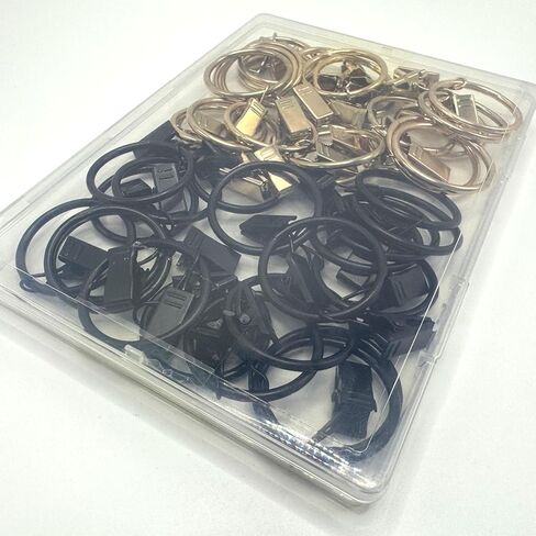 40 Pack Metal Curtain Rings with Clips, Curtain Clip Rings Hooks for Hanging Drapery Drapes Bows, Curtain Rod Rings 1.4 inch Interior Diameter (Gold) in Saudi Arabia