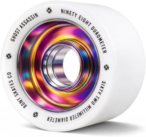 Bont Ghost Assassin Roller Skate Wheels | 62mm 98A | Aluminum Hub | Jam & Speed Skating | Indoor | Set of 4 wheels | White in Saudi Arabia
