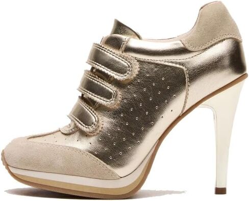 Sneaker Heels for Women High Heel Suede Tennis Shoes Sport Dressy Round T-Toe Comfort Stiletto Style Fashion Hook&Loop Vintage Platform Y2k in Saudi Arabia