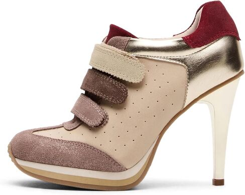 Sneaker Heels for Women High Heel Suede Tennis Shoes Sport Dressy Round T-Toe Comfort Stiletto Style Fashion Hook&Loop Vintage Platform Y2k in Saudi Arabia