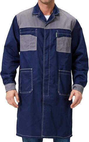 Mens Laboratory Coat Workshop Long Jacket Warehouse Workwear Overcoat Adult Lab Coat in Saudi Arabia