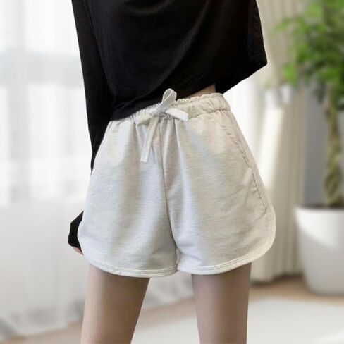 Women's Athletic Shorts Drawstring Waist Contrast - Trim High Waisted Running Shorts for Gym Workout Track in Saudi Arabia