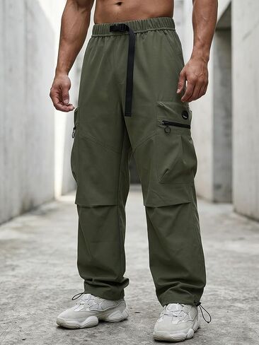 Men's Quick Dry Pants Elastic Waist Breathable with Zipper Pockets Outdoor Hiking in Saudi Arabia