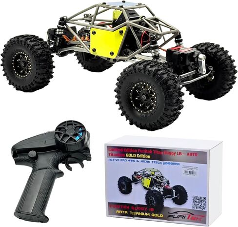 furitek 1/18 RC Crawler TerraX Active Pro 4WS ARTR - سيارة التحكم عن بعد سيارات RC للبالغين نظام زاحف صغير بدون فرش 2 في 1 (إصدار بلون الشمبانيا) (رمادي) in Kuwait