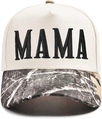 قبعة Mama Trucker النسائية - قبعة بيسبول مطرزة عتيقة قابلة للتعديل، قبعة ذيل حصان بلونين هدايا لملابس عيد الأم in Kuwait
