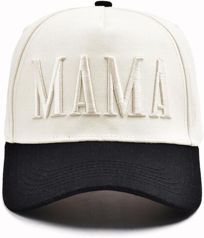 قبعة Mama Trucker النسائية - قبعة بيسبول مطرزة عتيقة قابلة للتعديل، قبعة ذيل حصان بلونين هدايا لملابس عيد الأم in Kuwait