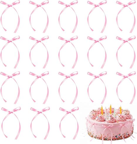 50Pcs Black Bowknot Cake Toppers Elegant Cake Decor Bows Picks for Formal Events Wedding Anniversary Gourmet Baking Dessert Table Cupcake Decor Accessories Classic Pastry (Black) in Saudi Arabia