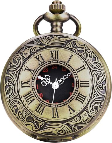Pocket Watch Engraved Cowboys Arabic Numerals Quartz with Chain Gifts in Kuwait