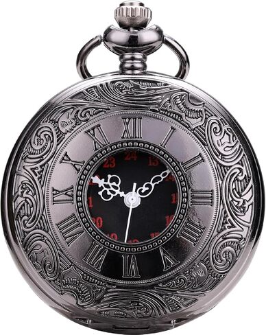 Pocket Watch Engraved Cowboys Arabic Numerals Quartz with Chain Gifts in Kuwait