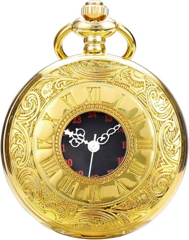 Pocket Watch Engraved Cowboys Arabic Numerals Quartz with Chain Gifts in Kuwait