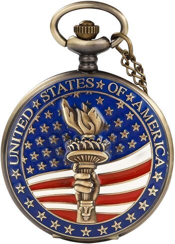 Pocket Watch Engraved Cowboys Arabic Numerals Quartz with Chain Gifts in Kuwait