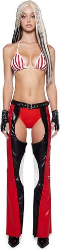 Dolls Kill Christina Inspired Costume - Red Dirty PopStar Chaps by Trickz N' Treatz in Saudi Arabia