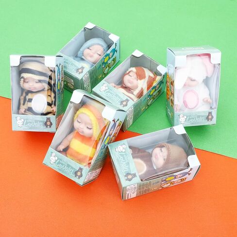 ONEST 8 Sets 4 Inch Dolls Cute Doll Include 8 Pieces Mini Dolls, 8 Sets Handmade Doll Clothes in Saudi Arabia
