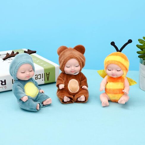 ONEST 8 Sets 4 Inch Dolls Cute Doll Include 8 Pieces Mini Dolls, 8 Sets Handmade Doll Clothes in Saudi Arabia