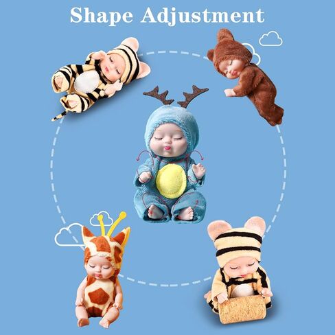 ONEST 8 Sets 4 Inch Dolls Cute Doll Include 8 Pieces Mini Dolls, 8 Sets Handmade Doll Clothes in Saudi Arabia