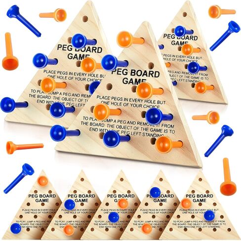 50 Pack Wooden Peg Games Bulk Triangle Wooden Board Games Triangle Game Wooden Triangle Board Games Family Travel Games Fun Triangle Puzzle Wooden Strategy Toy for Adults Teens in Saudi Arabia