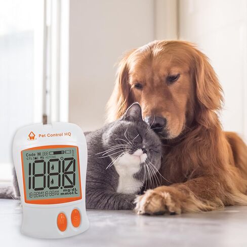 جهاز مراقبة جلوكوز الدم لدى الحيوانات الأليفة للكلاب والقطط - مجموعة أدوات مراقبة جلوكوز الحيوانات الأليفة، نظام ثنائي الرقاقة بمعايرة الطبيب البيطري، نتائج خلال 10 ثوانٍ، عينة 0.6 ميكرولتر، 50 شريط اختبار، اختبار منزلي كامل لمرض السكري in Kuwait