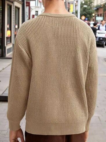 GORGLITTER Men's Sweater Button Henley Crewneck Knitted Casual Fall Trendy Sweater Top in Saudi Arabia