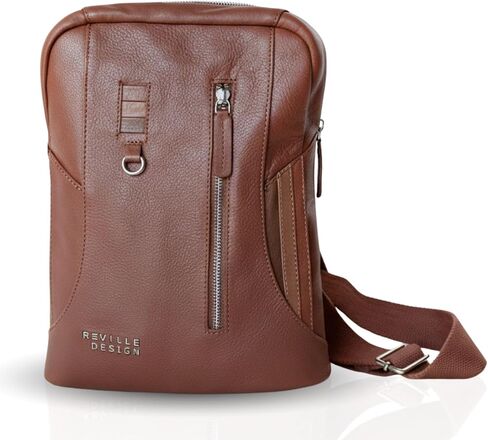 Backpack for Men and Women. Full Grain Genuine Leather Slim Backpack. 13" Laptop College Casual Travel Bag (Amber Brown) in Saudi Arabia