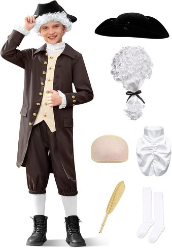 BesserBay 8 Pieces Boys Colonial Outfits 18th Century American Set 6-14 Years in Saudi Arabia