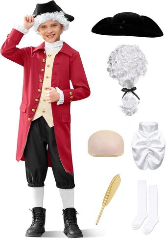 BesserBay 8 Pieces Boys Colonial Outfits 18th Century American Set 6-14 Years in Saudi Arabia