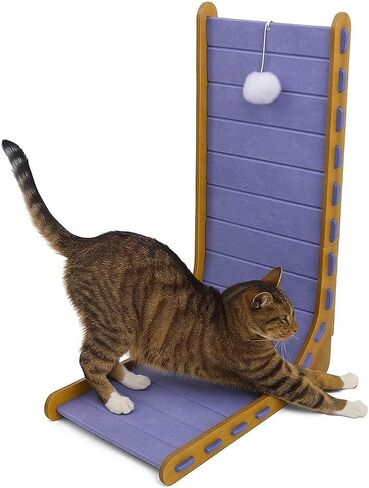 Felt Cat Scratchers for Large Cats | L Shape Horizontal & Verical Scratching Post | Felt + Wood | Light Blue in Saudi Arabia