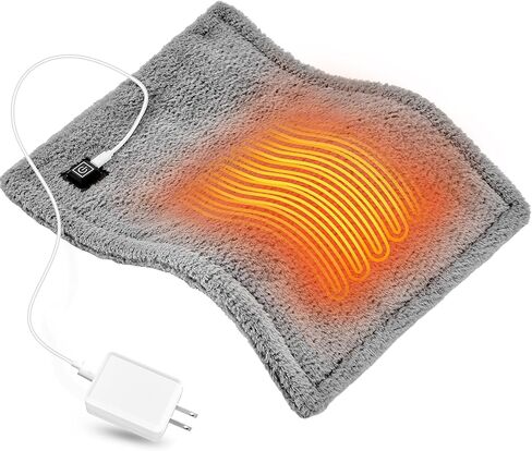 وسادة تسخين USB، تسخين سريع 5 فولت 3 أمبير مع 3 إعدادات للحرارة وإيقاف تلقائي، وسادة تسخين للسفر للرقبة والكتف والظهر والركبة وتشنجات الدورة الشهرية. وسادة تدفئة من الصوف مقاس 12 × 16 بوصة مع كابل USB-A إلى USB-C، رمادي in Kuwait