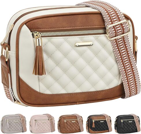 محافظ جلدية نباتية للنساء، حقائب كروس مبطنة للنساء حقائب كتف للسفر in Kuwait