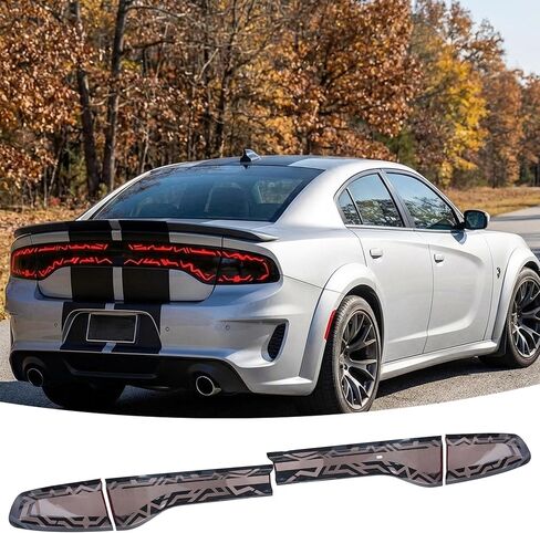 Tail Light Covers Guards Fit for Dodge Charger GT SRT SXT SE R/T Scat Pack 2015-2024, Smoked Black Rear Light Protective Cover Guards Trim Set Exterior Accessories in Saudi Arabia