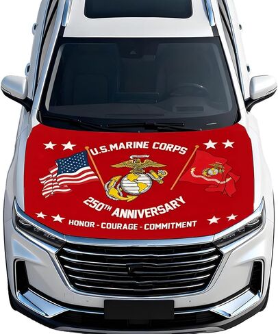 Car Hood Cover Flag - 59x51IN American Eagle Hood Covers with 2 Adjustable Triangular Fasteners for Cars Decor, Automotive Exterior Accessories Patriotic Decorations - Hood Cover-2 in Saudi Arabia