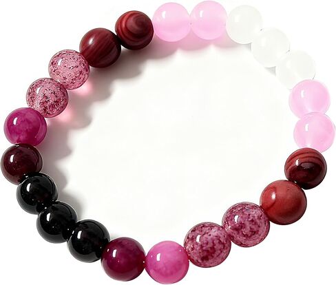 8mm Natural Stone Beads Stretch Bracelet, Round Bead Strand for Women Men | Multicolor Elastic Crystal Jewelry in Kuwait