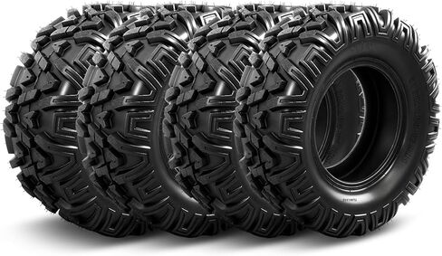 إطارات ATV/UTV 27x9-12 أمامية و27x11-12 خلفية، إطارات طينية لجميع التضاريس 27x9x12 و27x11x12,6 طبقات، مداس غير اتجاهي، بدون أنابيب، مجموعة من 4 in Kuwait