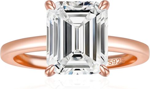 3CT 925 فضة خواتم الخطبة للنساء الزمرد قطع سوليتير مكعب زركونيا الزفاف وعد خواتم لها حجم 4-11 in Kuwait