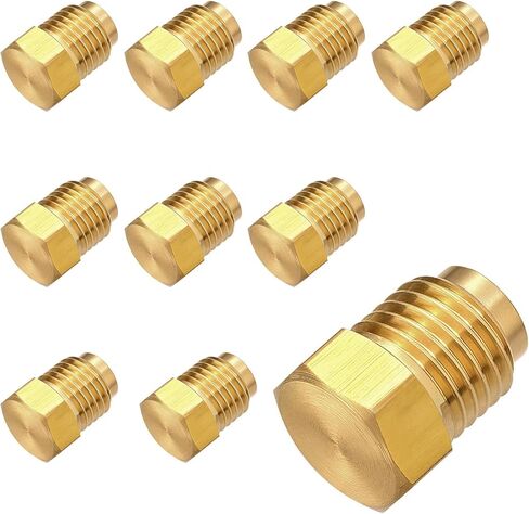 4PC 785-450D Brass Brake Line Plug and Cap Kit,Pipe Plug Hex Head 3/16 Inch Tube Brake Line Plugs and Caps,3/8-24 Inverted Flare Male,Corrosion-Resistant Brass Brake Fitting Leak-Free Replacement in Saudi Arabia