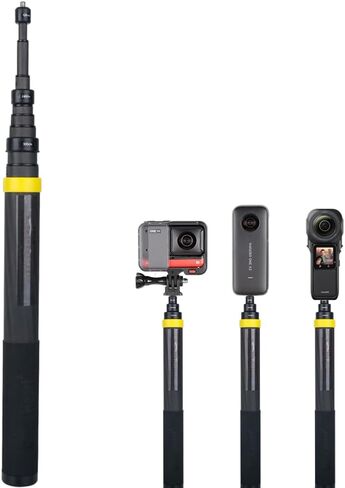 عصا سيلفي لـ Insta360 X3، عمود تمديد طويل جدًا غير مرئي من ألياف الكربون 3M/118 بوصة، كاميرا Insta360 ONE X/ONE X2/ ONE R ONE RS X3 R X (ذهبي) in Saudi Arabia