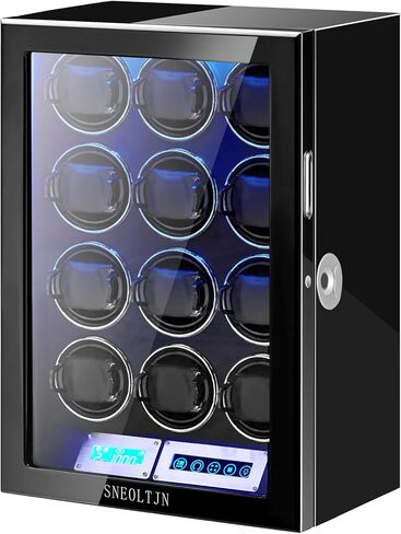 شاهد Watch Winder لـ 6/9/12 Slots Watches Automatic ، والمحركات اليابانية الفائقة ، والإضاءة المدمجة LED و CD LCD Touchnen Control in Kuwait