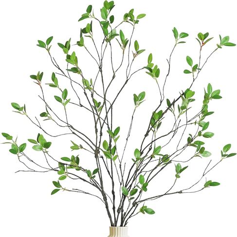 LFF 6 Pcs Artificial Willow Branches, 25.6in Faux Greenery Stems for Vase Fillers, Home Office Table Decor, Wedding Centerpieces and DIY Floral Arrangements in Saudi Arabia