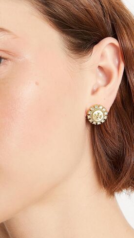 Tory Burch Women's Moondance Mother of Pearl and Crystal Stud Earrings in Saudi Arabia