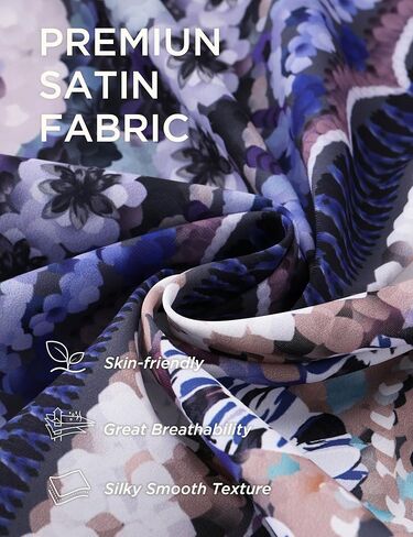 أرواب كيمونو من PRODESIGN للنساء - ملابس نوم طويلة من الشيفون حريري بنقشة الزهور كيمونو، رداء نوم، رداء حمام، بلوزة in Kuwait