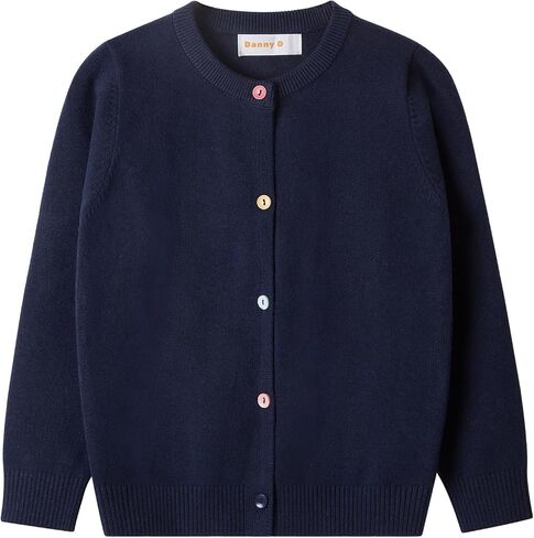 Danny D Toddler Boys & Girls Crewneck Sweater Cardigan Kids Long Sleeve Button Knit Tops Outwear in Saudi Arabia