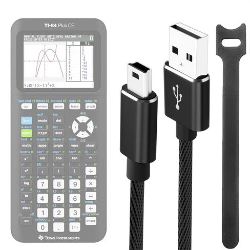 كابل شاحن USB صغير لجهاز Texas Instruments TI-84 Plus CE، TI 84 Plus C Silver Edition، TI Nspire CX/TI Nspire CX CAS سلك شحن الآلة الحاسبة الرسومية 3.3FT أسود in Kuwait