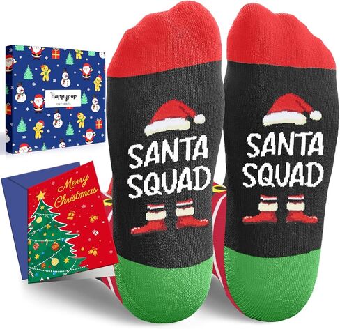 HAPPYPOP Christmas Gift Socks for Adults - Xmas Elf Stocking Stuffers Elf Socks for Women Men in Saudi Arabia