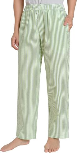 Women's Petite Seersucker Pajama Pants Lightweight Cotton Lounge Pants in Saudi Arabia