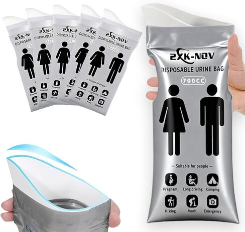 Disposable Urine Bag for Travel, Mobile Emergency Toilet in Car, 700 ml Gel Urine Bags for Camping Toilets, Traffic Jam, Vomit Bags, Portable Toilets for Adults, Children in Saudi Arabia