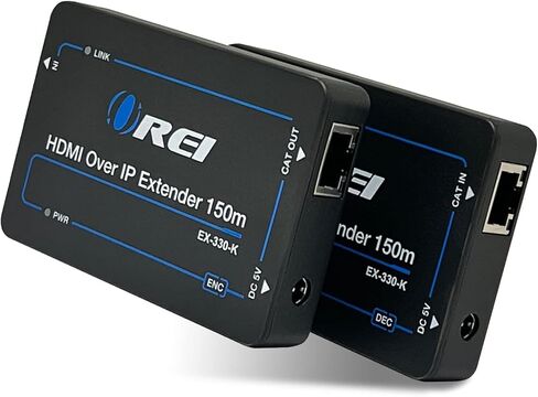 موسع OREI HDMI عبر إيثرنت مع CAT5/CAT6، حتى 330 قدم - حلقة HDMI - توزيع إشارة عالية الدقة 1080 بكسل مع دعم اتصال واحد إلى العديد. in Kuwait