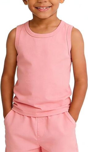 AMIYAN Toddler Tank Tops Boys Girls Sleeveless Shirts Cotton Soft Summer Tee for Kids 1-7 Years in Saudi Arabia