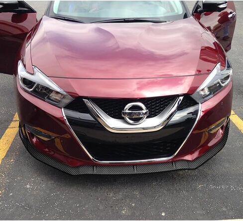 5 قطع كومبو طقم جسم المصد الأمامي للشفاه + ملحقات تنورة جانبية متوافقة مع 2016-2018 نيسان ماكسيما 2017 (مطلية باللون الأسود) in Kuwait