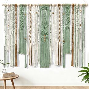 MEIVINES Macrame Wall Hanging Large Wall Art Handmade Woven Tapestry Boho Tapestry Macrame Wall Decor Art Home decoration for Living Room Bedroom Apartment Dorm Wedding Party 38" x 29" in Saudi Arabia