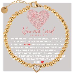 Heart to Heart Adjustable Bracelet for Women | Sterling Silver & Gold Plated Jewelry Gift | Sentiment Card Included | Dainty Charm Bracelet | Present for Daughter, Friend, or Mom | You Are Loved Jewelry in Saudi Arabia
